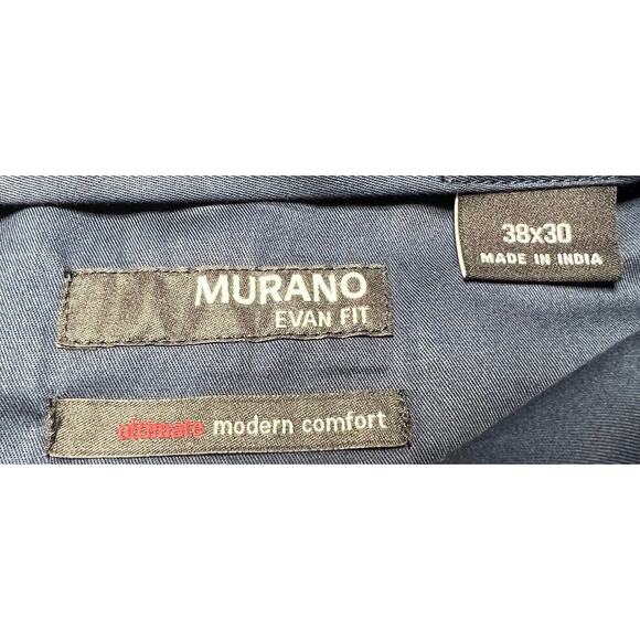 NWT Murano Men's Evan Extra Slim Fit Navy Blue Leaf Print Pants - Size 38x28.5 - Picture 7 of 8